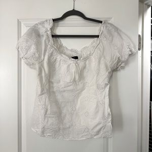 J.Crew Eyelet Peasant Top